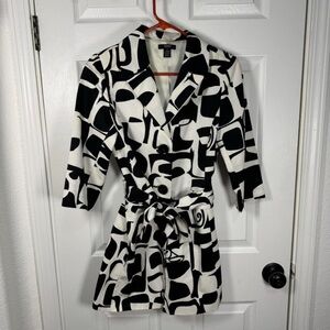 Alfani‎ Black and White Geometric Blazer Dress